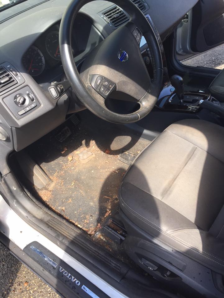 Dirty Car Interior Before Cleaning